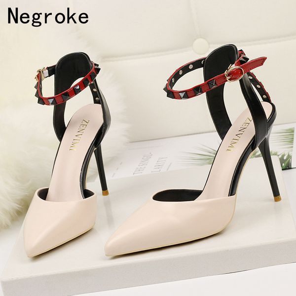 brand fashion high heels women pumps 2019 thin heels female wedding party stiletto pointed toe nude shoes, Black;white
brand fashion high heels women pumps 2019 thin heels female wedding party stiletto pointed toe nude shoes, Black;white
