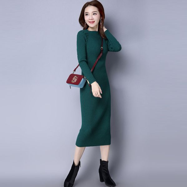 2019 spring new style korean-style solid color versatile slim fit exta-long knit sheath long sleeve yarn dress, Black;gray
2019 spring new style korean-style solid color versatile slim fit exta-long knit sheath long sleeve yarn dress, Black;gray