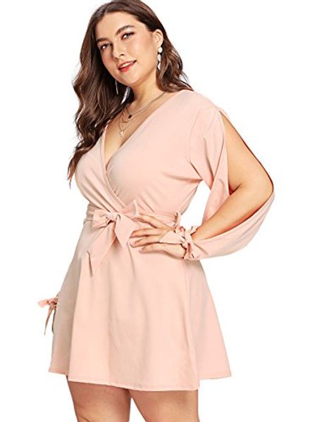 milumia plus size cold shoulder mini dress wrap v neck waist belted knot tie shift dress, Black;gray
milumia plus size cold shoulder mini dress wrap v neck waist belted knot tie shift dress, Black;gray