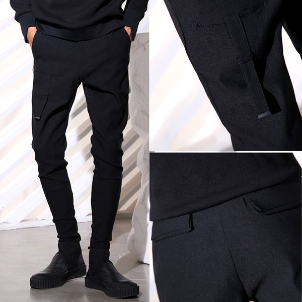 m~3xl new 2019 men's clothing haren personality decorative ribbon club leisure pants pants hip-hop ankle banded, Black
m~3xl new 2019 men's clothing haren personality decorative ribbon club leisure pants pants hip-hop ankle banded, Black