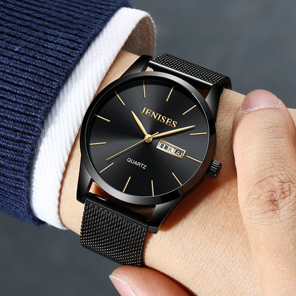 2019 men quartz watch blue dial 7mm thin steel&leather strap men watch week calendar function relogio masculino waterproof, Slivery;brown
2019 men quartz watch blue dial 7mm thin steel&leather strap men watch week calendar function relogio masculino waterproof, Slivery;brown