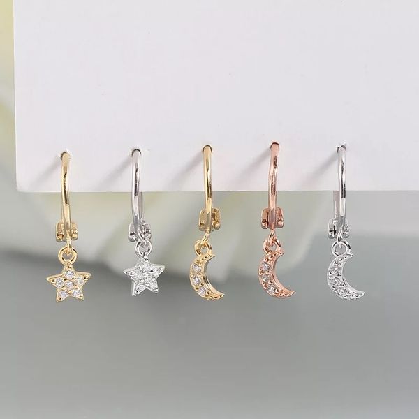 s925 sterling silver earrings fashion zircon star moon ear bone ear buckle wild simple trend female girl silver jewelry, Golden;silver
s925 sterling silver earrings fashion zircon star moon ear bone ear buckle wild simple trend female girl silver jewelry, Golden;silver