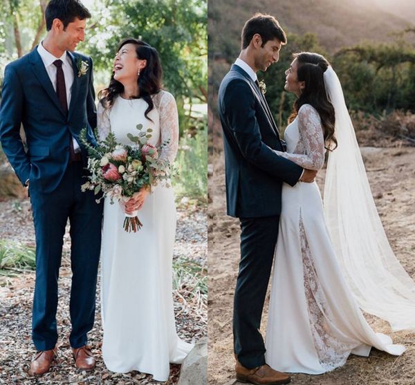 vintage bohemian mermaid wedding dresses 2019 crew o-neck lace stain long sleeve full length country garden bridal wedding gown, White
vintage bohemian mermaid wedding dresses 2019 crew o-neck lace stain long sleeve full length country garden bridal wedding gown, White