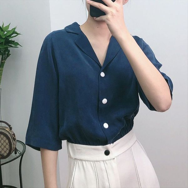 designer style embroidery boutique middle sleeve t-shirt female embroidery solid color single-breasted s291-1, White
designer style embroidery boutique middle sleeve t-shirt female embroidery solid color single-breasted s291-1, White