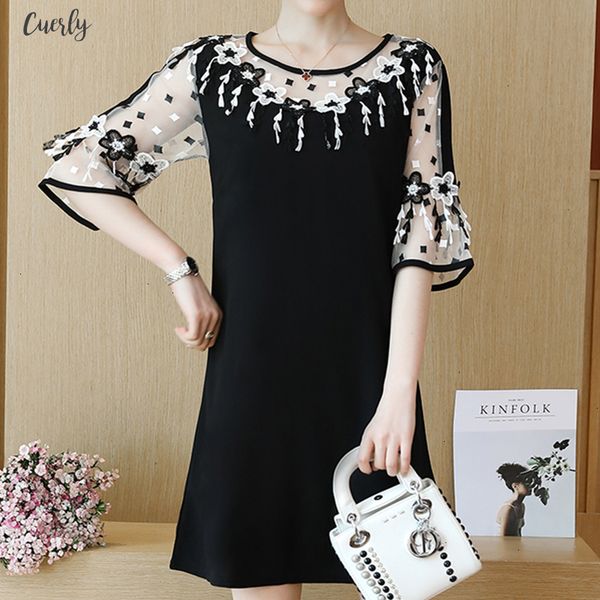 new 2020 spring summer women dress femme black lace loose vestidos casual plus size elegant ladies dresses vintage 5xl twill 012, Black;gray
new 2020 spring summer women dress femme black lace loose vestidos casual plus size elegant ladies dresses vintage 5xl twill 012, Black;gray