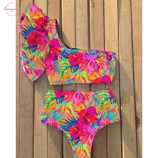 2020 new one shoulder bikinis women swimsuit ruffle swimwear high waist bathing suits beach wear biquini female, White;black
2020 new one shoulder bikinis women swimsuit ruffle swimwear high waist bathing suits beach wear biquini female, White;black