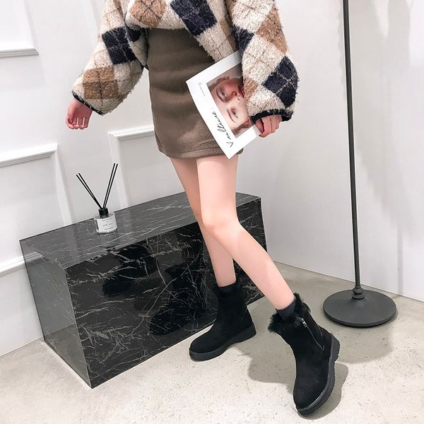 student plus velvet warm cotton shoes flat boots female snow boots cute snow winter light waterproof non-slip u11-47, Black
student plus velvet warm cotton shoes flat boots female snow boots cute snow winter light waterproof non-slip u11-47, Black