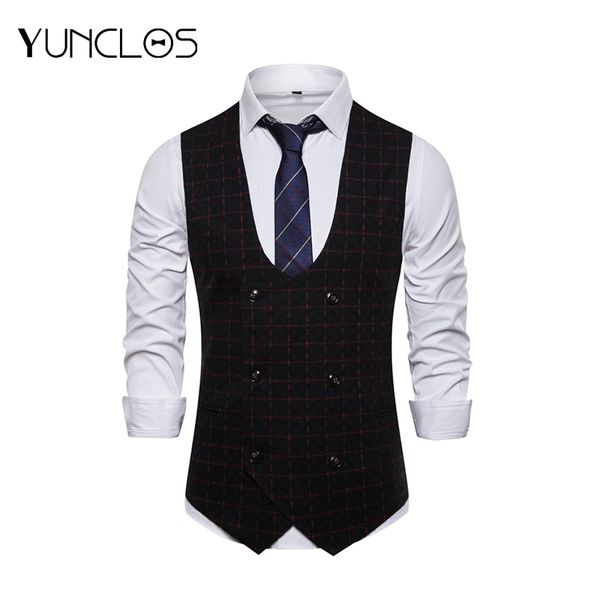 yunclos navy blue yellow plaid men suit vest 2019 new business casual men suit vest no sleeve popular s-2xl, Black;white
yunclos navy blue yellow plaid men suit vest 2019 new business casual men suit vest no sleeve popular s-2xl, Black;white