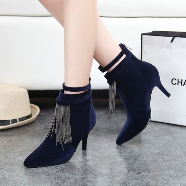 us4-11 womens pointed toe flock ankle boots tassels chain stilettos high heel zipper shoes plus size 3colors b301, Black
us4-11 womens pointed toe flock ankle boots tassels chain stilettos high heel zipper shoes plus size 3colors b301, Black