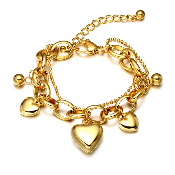 charm bracelets wt-reb013 romantic heart shaped stainless steel bracelet ip gold electroplated women fashion jewelry, Golden;silver
charm bracelets wt-reb013 romantic heart shaped stainless steel bracelet ip gold electroplated women fashion jewelry, Golden;silver