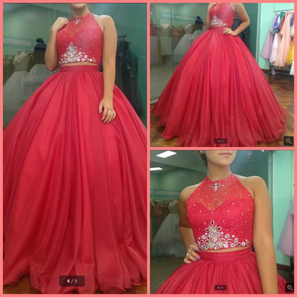 sparkly ball gown two piece prom quinceanera dress open back two piece halter lace up crystal sweet 16 dresses girls 15 prom gowns, Black
sparkly ball gown two piece prom quinceanera dress open back two piece halter lace up crystal sweet 16 dresses girls 15 prom gowns, Black