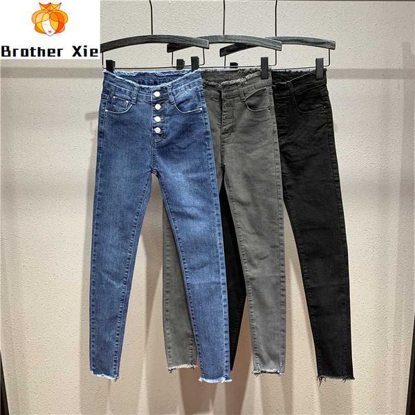 ripped jeans for woman single breasted burrs jeans spring summer new high waist slim fit pencil pants jean pants blue black grey
ripped jeans for woman single breasted burrs jeans spring summer new high waist slim fit pencil pants jean pants blue black grey