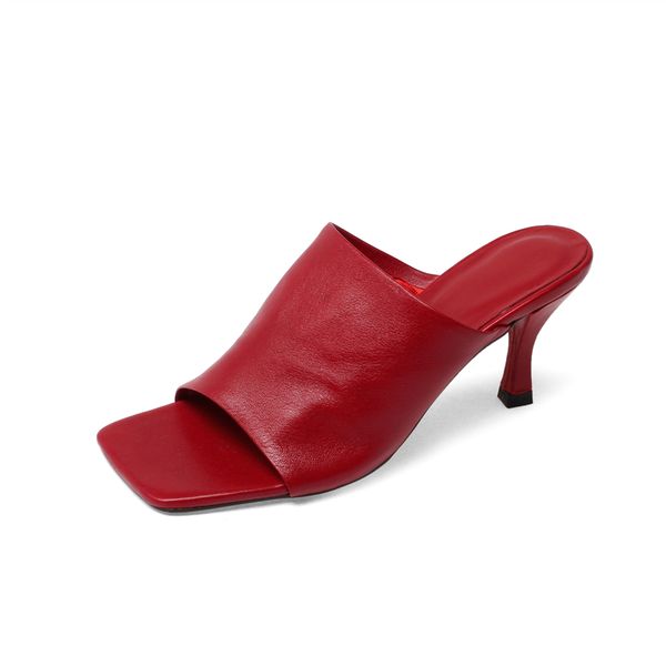 genuine leather mules shoes women slippers summer open toe thin high heels leisure female slippers outdoor black
genuine leather mules shoes women slippers summer open toe thin high heels leisure female slippers outdoor black