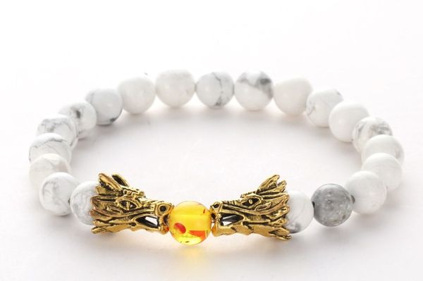 8mm rgf43 bangles white howlite bead double dragon buddha prayer yoga bracelet women men nature stone party jewelry, Black
8mm rgf43 bangles white howlite bead double dragon buddha prayer yoga bracelet women men nature stone party jewelry, Black