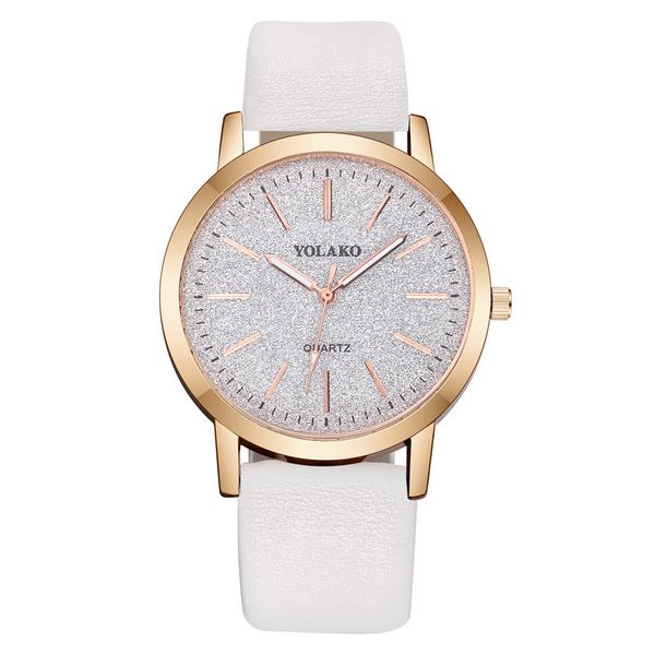 

new recommend fashion women ladies simple watches yolako brand faux leather analog quartz wrist watch clock saat gift relogio feminino, Slivery;brown