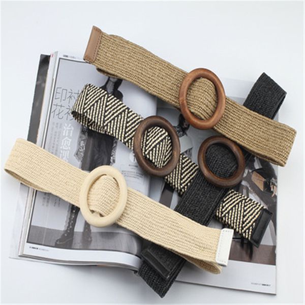 spring and summer dress decorative belt wood buckle women fashion simple wild elastic braided belt bohemian weaving accessories, Black;brown
spring and summer dress decorative belt wood buckle women fashion simple wild elastic braided belt bohemian weaving accessories, Black;brown