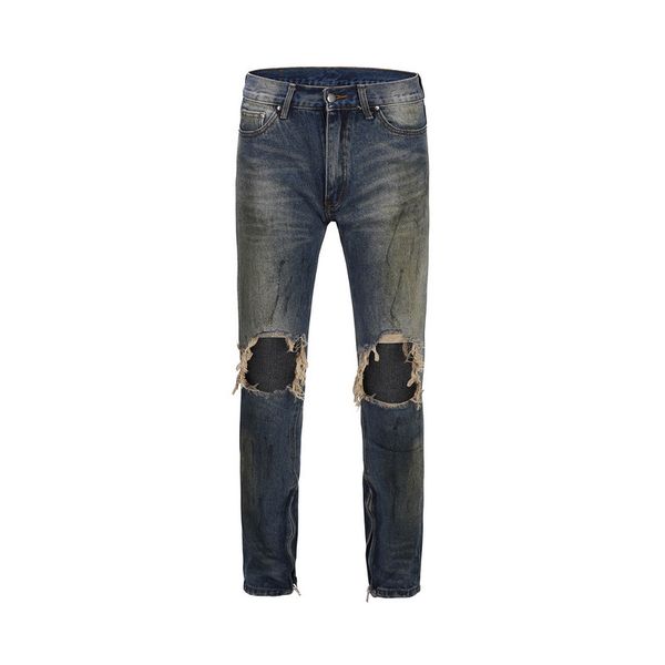 new slim fit men's jeans knee hole design zipper high street style men denim pants hiphop jeans streewear male trousers clothing, Blue
new slim fit men's jeans knee hole design zipper high street style men denim pants hiphop jeans streewear male trousers clothing, Blue