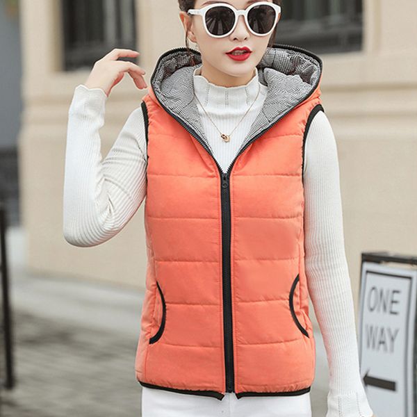 new autumn winter women vest cotton hooded casual slim waistcoat female sleeveless thicken vests pink orange green, Black;white
new autumn winter women vest cotton hooded casual slim waistcoat female sleeveless thicken vests pink orange green, Black;white