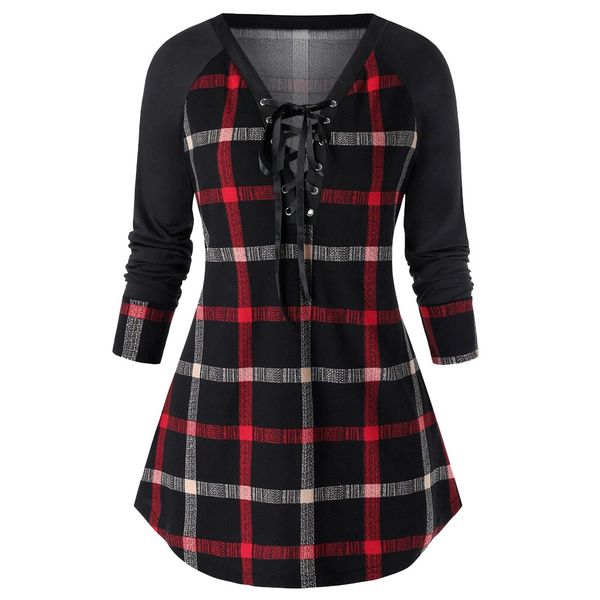 fashion plaid lace up tunic blouse plus size casual winter ladies bottom female women long sleeve shirt blusas pullover, White
fashion plaid lace up tunic blouse plus size casual winter ladies bottom female women long sleeve shirt blusas pullover, White