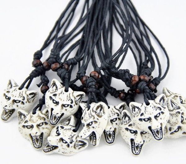 lot 12 pcs cool tribal wolf pendant necklace imitation yak bone carved wolf head charms necklacemn190, Silver
lot 12 pcs cool tribal wolf pendant necklace imitation yak bone carved wolf head charms necklacemn190, Silver