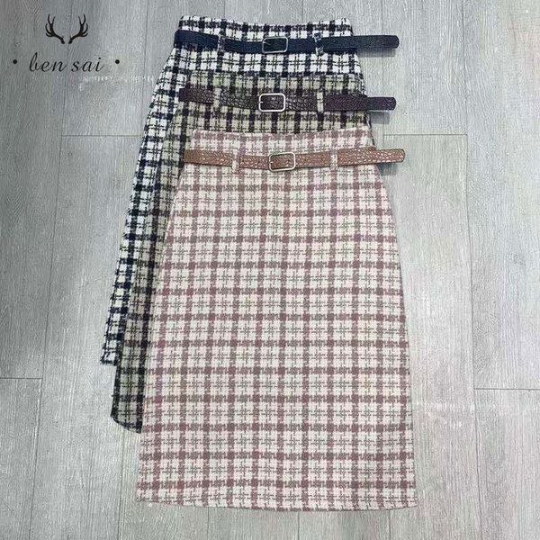 women fashion plaid belt knitted cotton skirt ladies casual simple skirts female straight joker skirts autumn winter new, Black
women fashion plaid belt knitted cotton skirt ladies casual simple skirts female straight joker skirts autumn winter new, Black