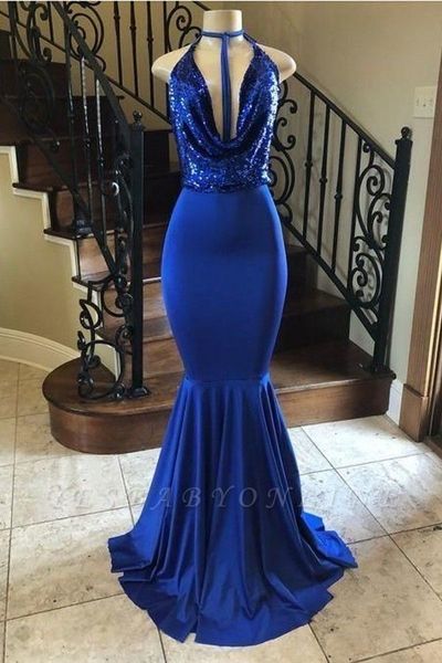 royal blue mermaid prom dresses vintage arabic sequined evening gown open back formal party pageant dress, Black
royal blue mermaid prom dresses vintage arabic sequined evening gown open back formal party pageant dress, Black