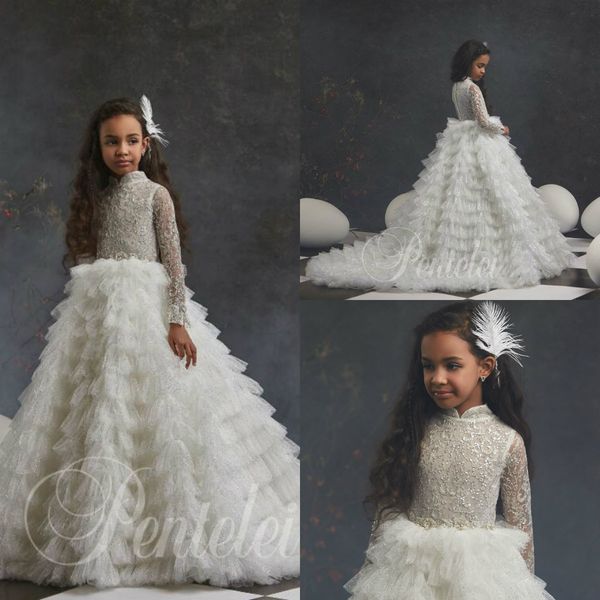 2020 vintage flower girl dresses high neck lace appliqued tiered skirts long sleeve first communion dress custom girls pageant gowns, White;blue
2020 vintage flower girl dresses high neck lace appliqued tiered skirts long sleeve first communion dress custom girls pageant gowns, White;blue