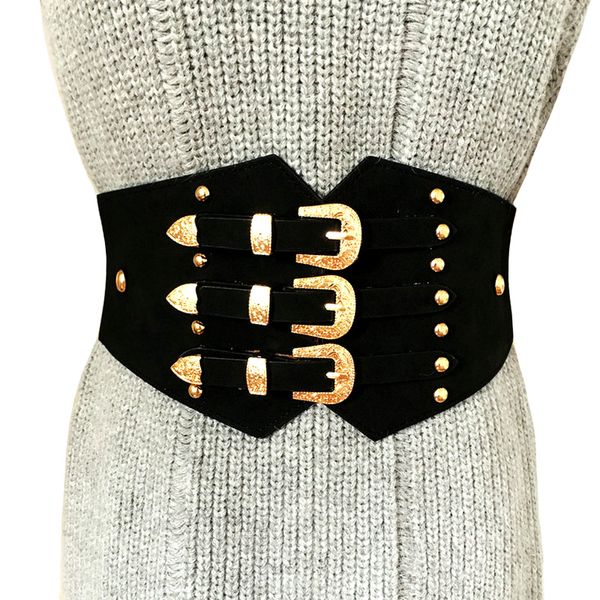 new fashion vintage metal double clasp women belt buckle pu girdle waistband vintage wide elastic belt girdle cinturones mujer, Black;brown
new fashion vintage metal double clasp women belt buckle pu girdle waistband vintage wide elastic belt girdle cinturones mujer, Black;brown