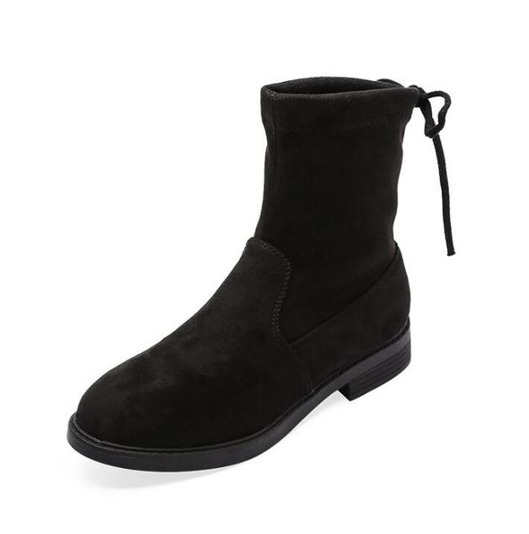 women ankle boots platform elastic band flat heel shoes female slip on short boot autumn shoe for ladies, Black
women ankle boots platform elastic band flat heel shoes female slip on short boot autumn shoe for ladies, Black