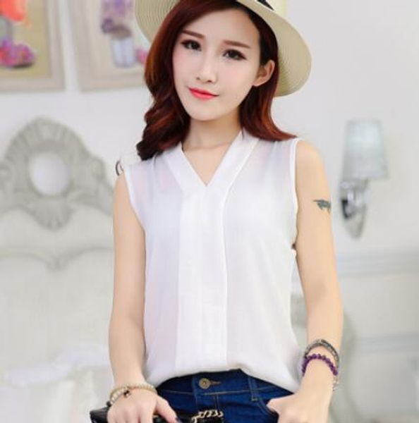 chiffon sleeveless blouse 2016 women brand plus size causal blouses elegant lady shirts summer blusas, White
chiffon sleeveless blouse 2016 women brand plus size causal blouses elegant lady shirts summer blusas, White