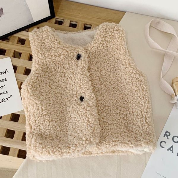 children girls cute warm thick faux fur vest jacket solid color round collar outwears, Blue
children girls cute warm thick faux fur vest jacket solid color round collar outwears, Blue