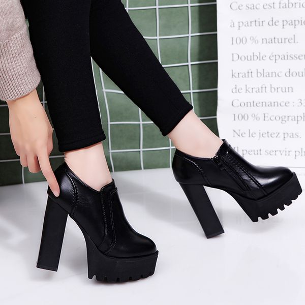 super high-heeled martin women shoes new waterproof platform high-heeled single shoes 12 cm classic crude with leather shoe, Black
super high-heeled martin women shoes new waterproof platform high-heeled single shoes 12 cm classic crude with leather shoe, Black
