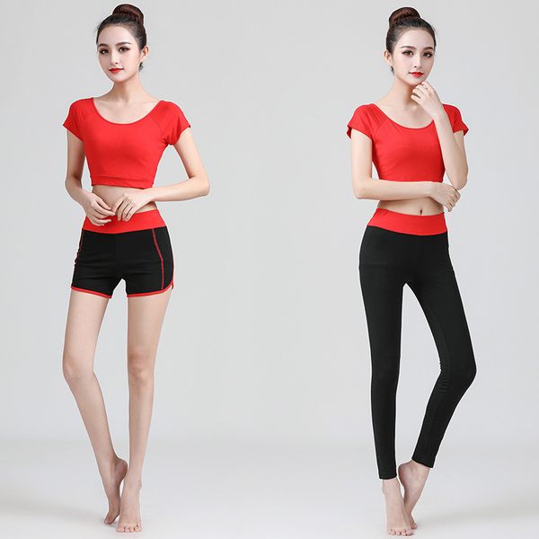women solid short sleeve seamless gym clothes fitness crop shirt high waist shorts sportswear two-piece separate yoga set, White;red
women solid short sleeve seamless gym clothes fitness crop shirt high waist shorts sportswear two-piece separate yoga set, White;red