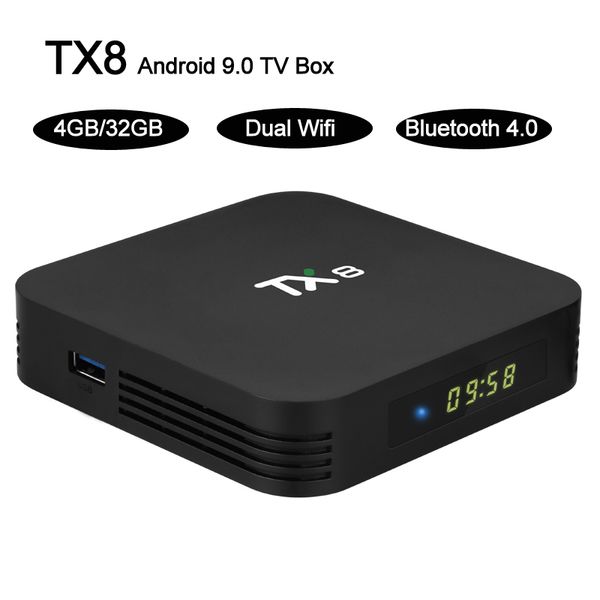 

TX8 Android 9,0 Smart TV Box 4G 32G RK3318 Quad Core Set Top Box 2.4G 5G Dual Wifi 4K Streaming Media Player Bluetooth Mini PC