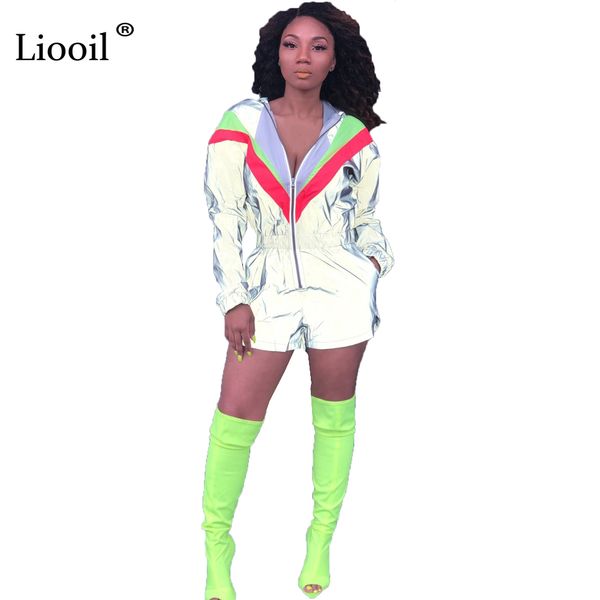 liooil reflective fitness jumpsuits women playsuit zipper rompers 2019 long sleeve hooded pocket party club jumpsuit shorts, Black;white
liooil reflective fitness jumpsuits women playsuit zipper rompers 2019 long sleeve hooded pocket party club jumpsuit shorts, Black;white
