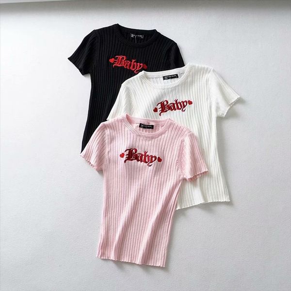 wind versatile pink girl is heart embroidered knitted short-sleeved tight t-shirt tee wind versatile pink girl is heart embroidered knitted, White
wind versatile pink girl is heart embroidered knitted short-sleeved tight t-shirt tee wind versatile pink girl is heart embroidered knitted, White