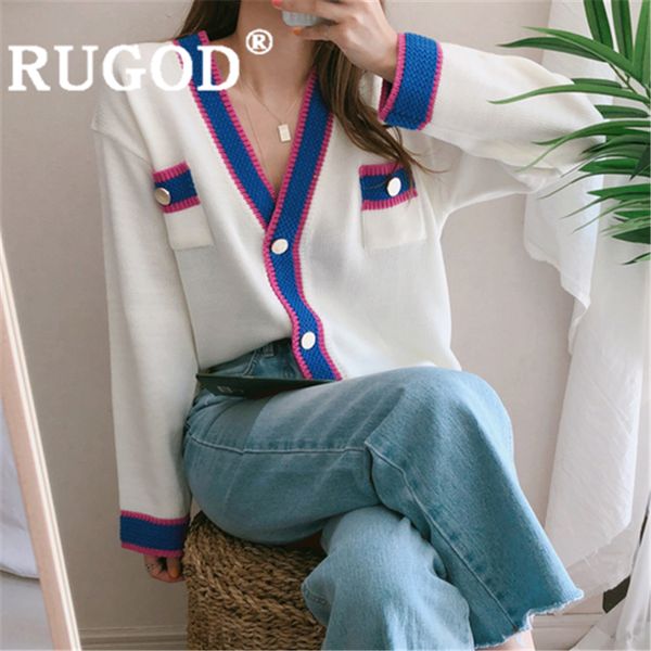 rugod women 2019 spring warm sweater cardigan v neck patchwork single breasted knit coat new fashion female elegant ladies top, White
rugod women 2019 spring warm sweater cardigan v neck patchwork single breasted knit coat new fashion female elegant ladies top, White
