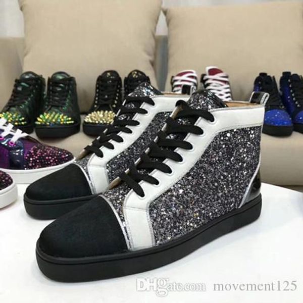 fashion strass sneakers red bottom shoes high suede leather casual flat rhinestone shoes mens womens walking flats sports unisex, Black
fashion strass sneakers red bottom shoes high suede leather casual flat rhinestone shoes mens womens walking flats sports unisex, Black