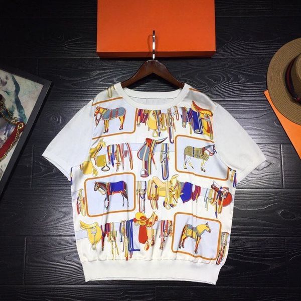 bh03446 fashion women & tees 2020 runway european design party style t-shirts women's clothing, White
bh03446 fashion women & tees 2020 runway european design party style t-shirts women's clothing, White