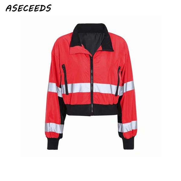 spring 2019 vintage reflective striped oversized coat women fall jacket color block army red jacket korean outerwear, Black;brown
spring 2019 vintage reflective striped oversized coat women fall jacket color block army red jacket korean outerwear, Black;brown