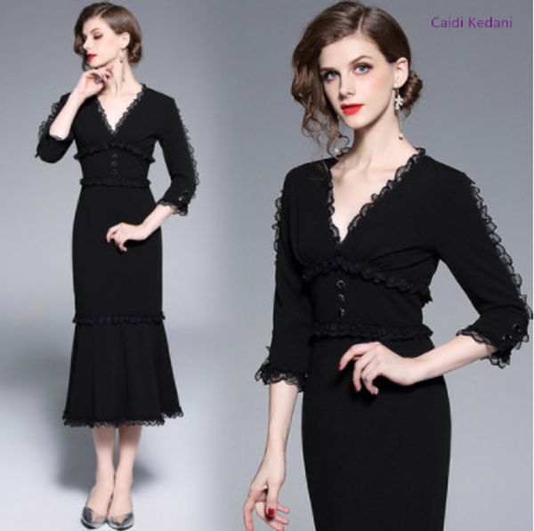 caidi kedani women girl dress spring autumn party lace dress v-neck casual loose regular comfortable emprie dresses, Black;gray
caidi kedani women girl dress spring autumn party lace dress v-neck casual loose regular comfortable emprie dresses, Black;gray