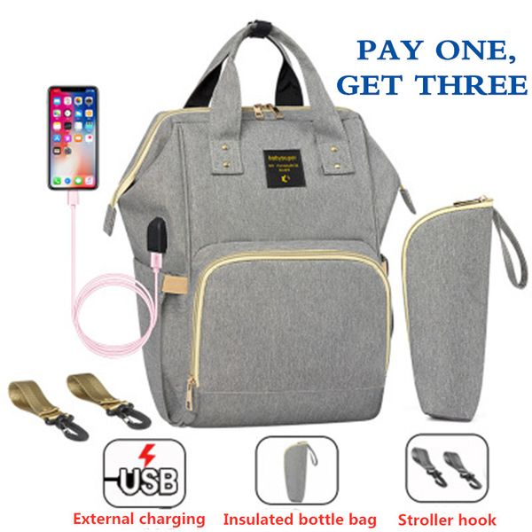 fashion mummy maternity bag with usb multi-function diaper bag backpack nappy baby with stroller straps for baby care
fashion mummy maternity bag with usb multi-function diaper bag backpack nappy baby with stroller straps for baby care