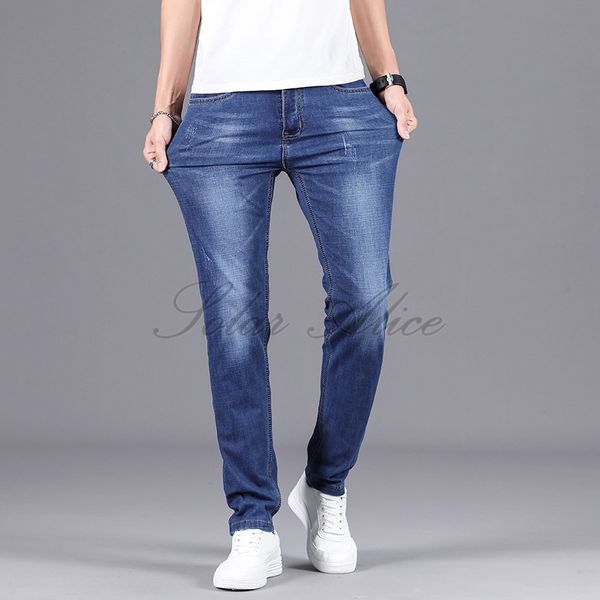 2020 men's summer new high waist straight jeans youth thin stretch casual pants, Blue
2020 men's summer new high waist straight jeans youth thin stretch casual pants, Blue