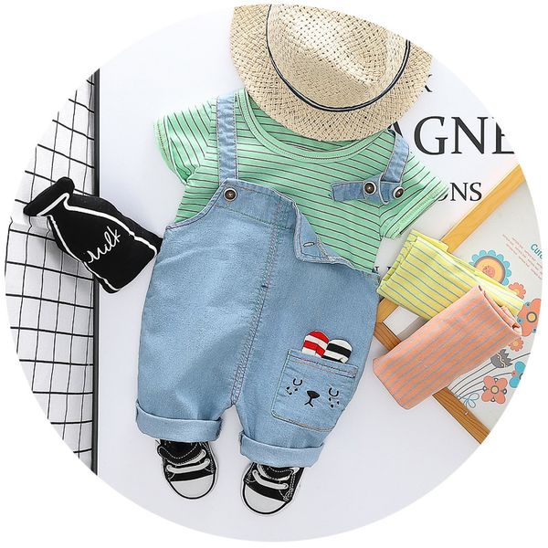baby boys girls clothes set summer striped t-shirt denim short overall children clothing suit tracksuit toddler outfits 1 2 3 4, White
baby boys girls clothes set summer striped t-shirt denim short overall children clothing suit tracksuit toddler outfits 1 2 3 4, White