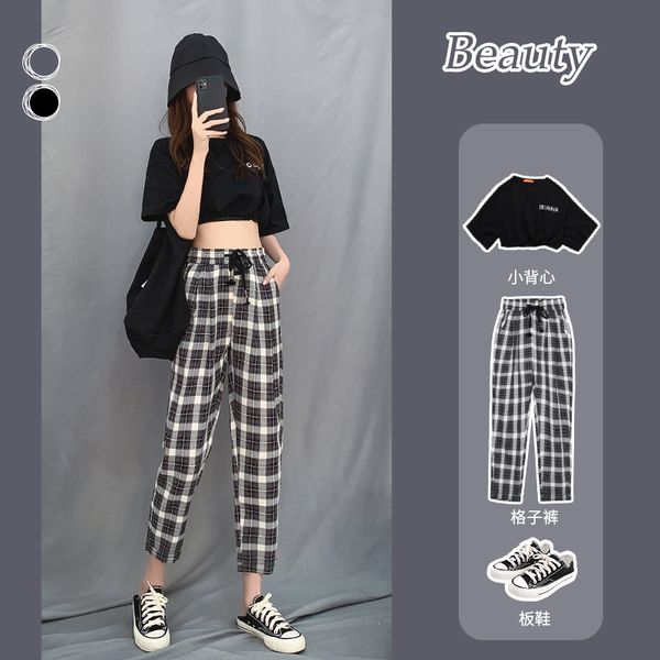 women's pants harem pants 2020 spring and summer new lattice imitation linen loose thin thin curled radish, Black;white
women's pants harem pants 2020 spring and summer new lattice imitation linen loose thin thin curled radish, Black;white