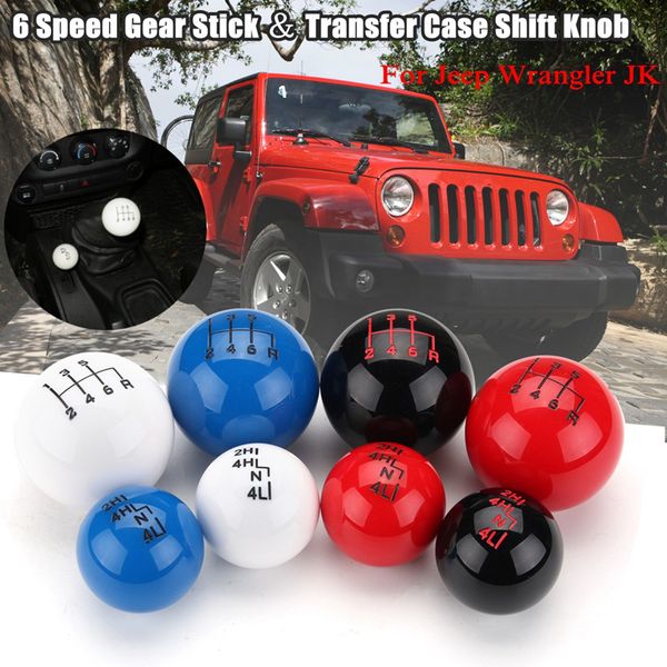 6 speed transfer case gear shift knob for yj tj jk gearknob shifter lever stick headball kit set new black white blue red
6 speed transfer case gear shift knob for yj tj jk gearknob shifter lever stick headball kit set new black white blue red