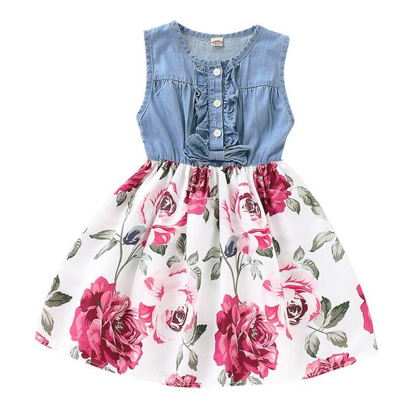 2019 new kids baby girls floral denim jeans bow dress summer casual sundress summer fashion casual dresses 1-6t
2019 new kids baby girls floral denim jeans bow dress summer casual sundress summer fashion casual dresses 1-6t