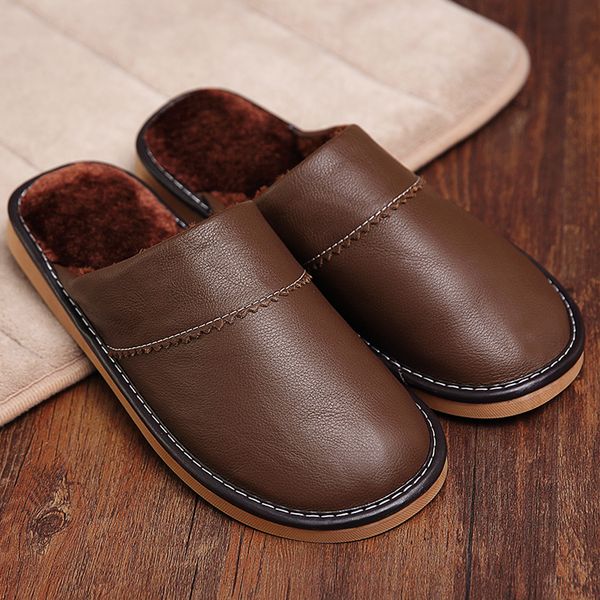 leather couple's winter indoor slippers cow leather anti-slip men&women home shoes fashion casual shoes tpr soles, Blue;gray
leather couple's winter indoor slippers cow leather anti-slip men&women home shoes fashion casual shoes tpr soles, Blue;gray