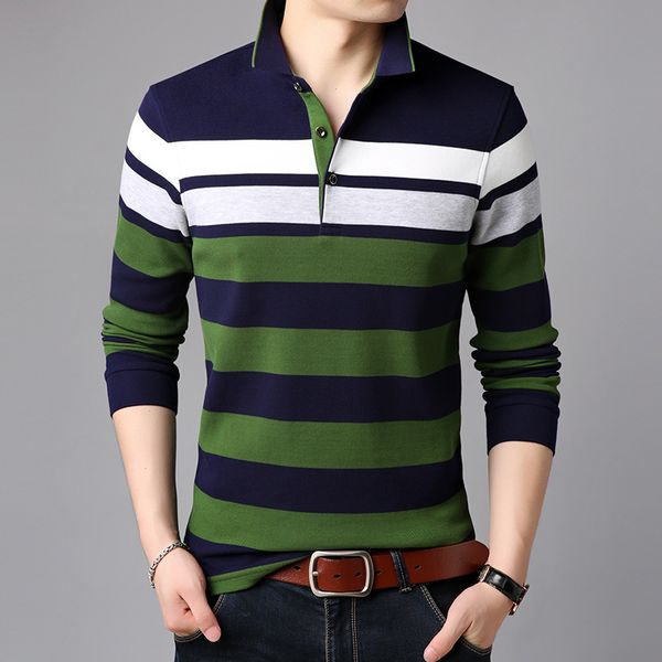 breathable striped lapel long casual sleeve polo business men shirts tshirt mens male designer stitching clothing tikrc, Black
breathable striped lapel long casual sleeve polo business men shirts tshirt mens male designer stitching clothing tikrc, Black
