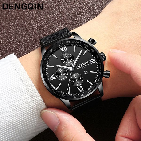 dengqin fashion men watch business stainless steel quartz analog date mens clock wrist watches relogio, Slivery;brown
dengqin fashion men watch business stainless steel quartz analog date mens clock wrist watches relogio, Slivery;brown